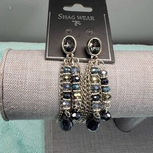 Blue and Silver Women's Stud Earrings